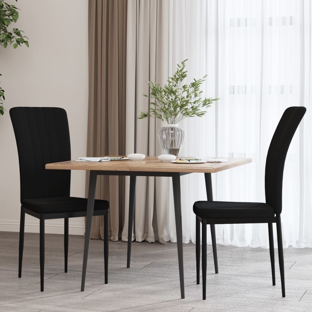 Vetonek Sillas de comedor 2 unidades terciopelo negro