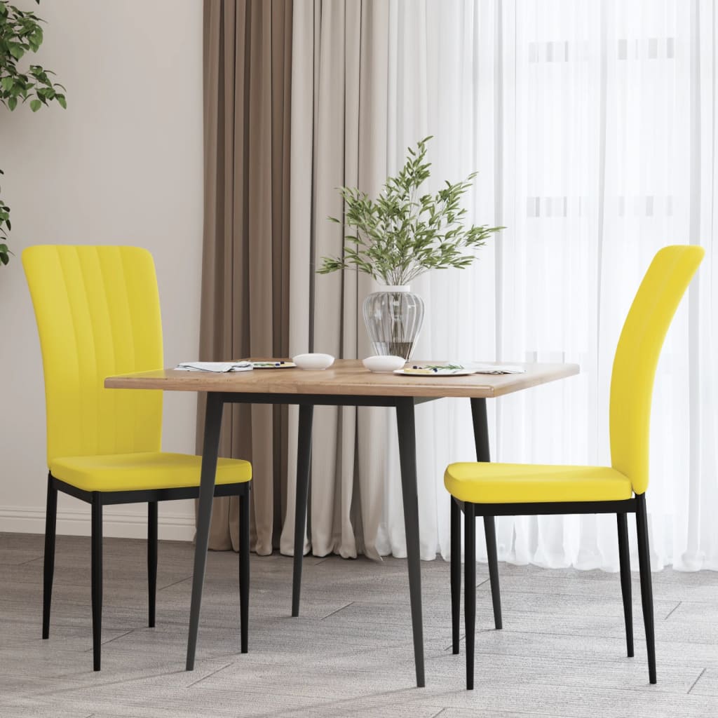 Vetonek Sillas de comedor 2 uds terciopelo amarillo mostaza