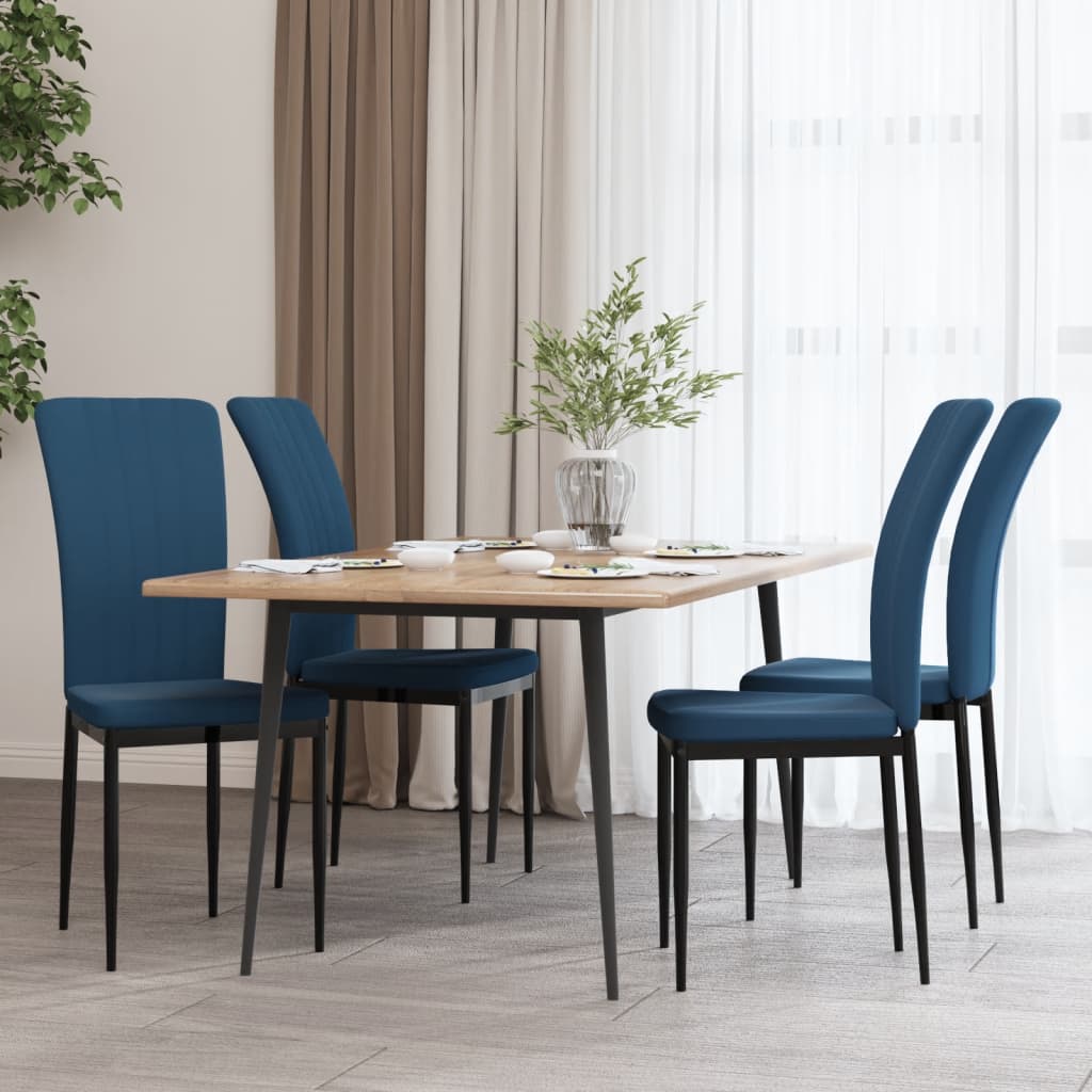 Vetonek Sillas de comedor 4 unidades terciopelo azul