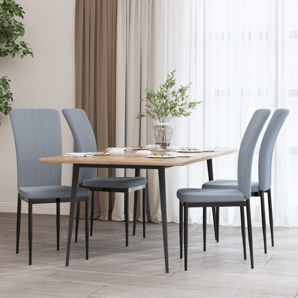 Vetonek Sillas de comedor 4 unidades terciopelo gris claro