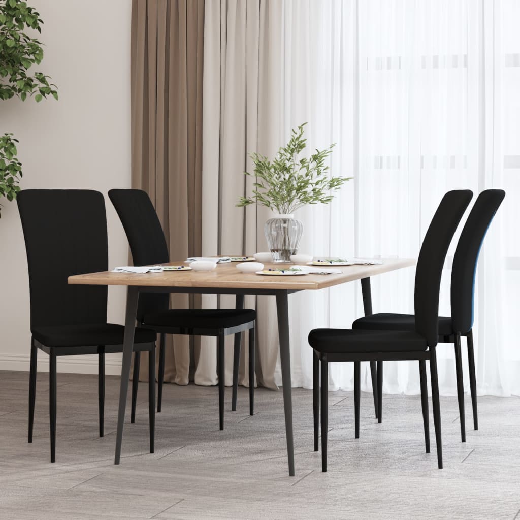 Vetonek Sillas de comedor 4 unidades terciopelo negro