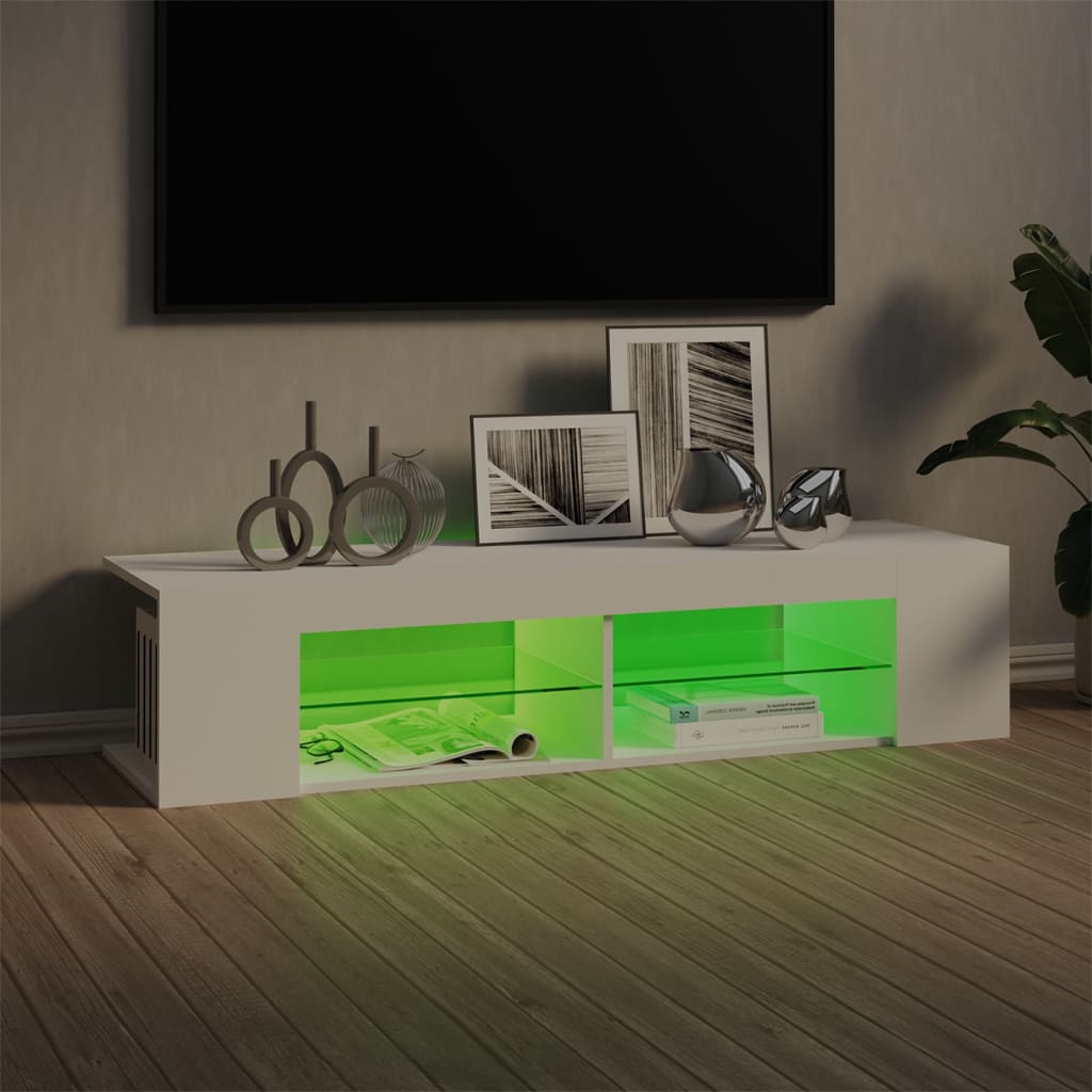 Mueble de TV con luces LED blanco 135x39x30 cm vidaXL