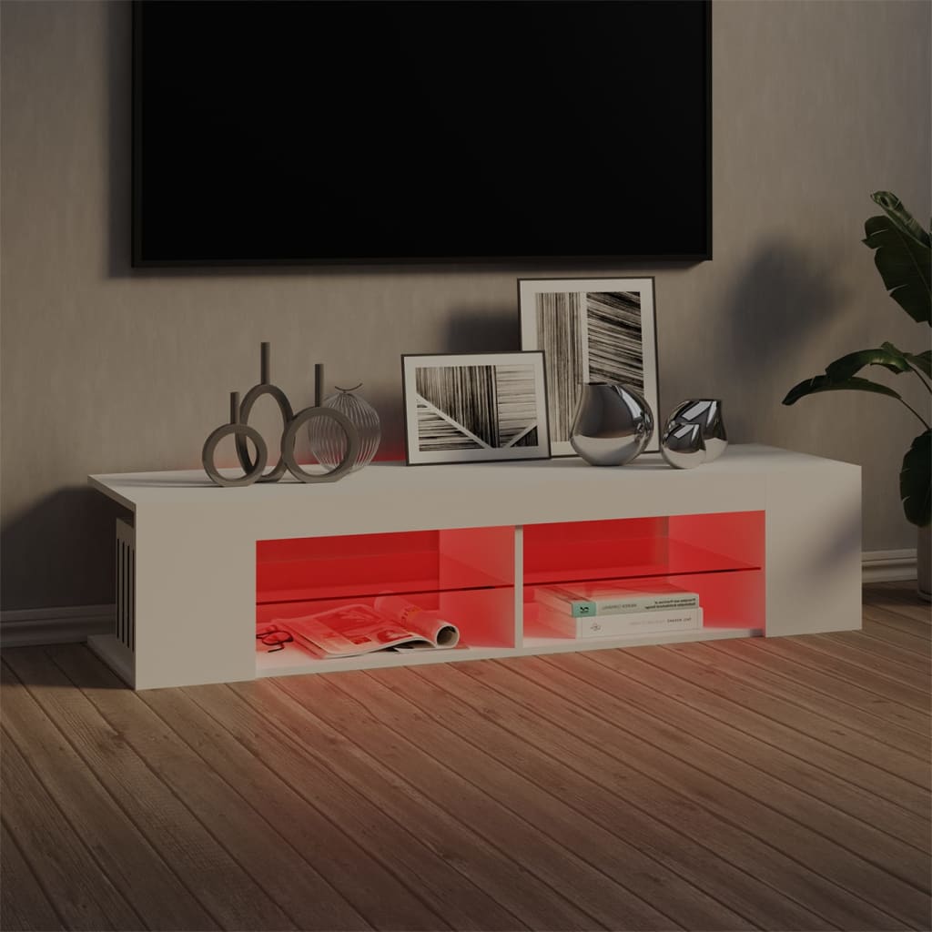 Mueble de TV con luces LED blanco 135x39x30 cm vidaXL