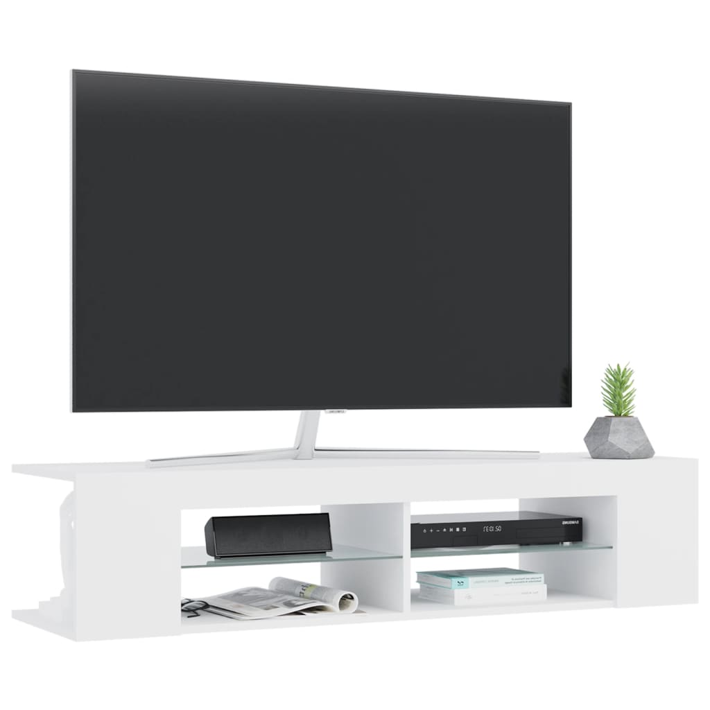 Mueble de TV con luces LED blanco 135x39x30 cm vidaXL