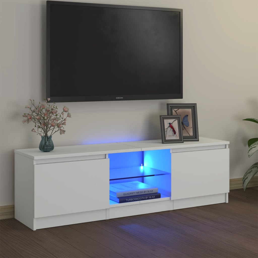 Vetonek Mueble para TV con luces LED blanco 120x30x35,5 cm