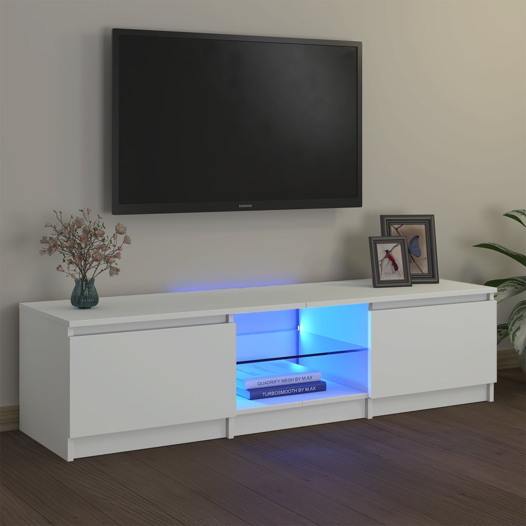 Vetonek Mueble para TV con luces LED blanco 140x40x35,5 cm