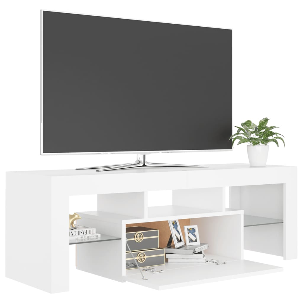 Mueble para TV con luces LED blanco 120x35x40 cm vidaXL