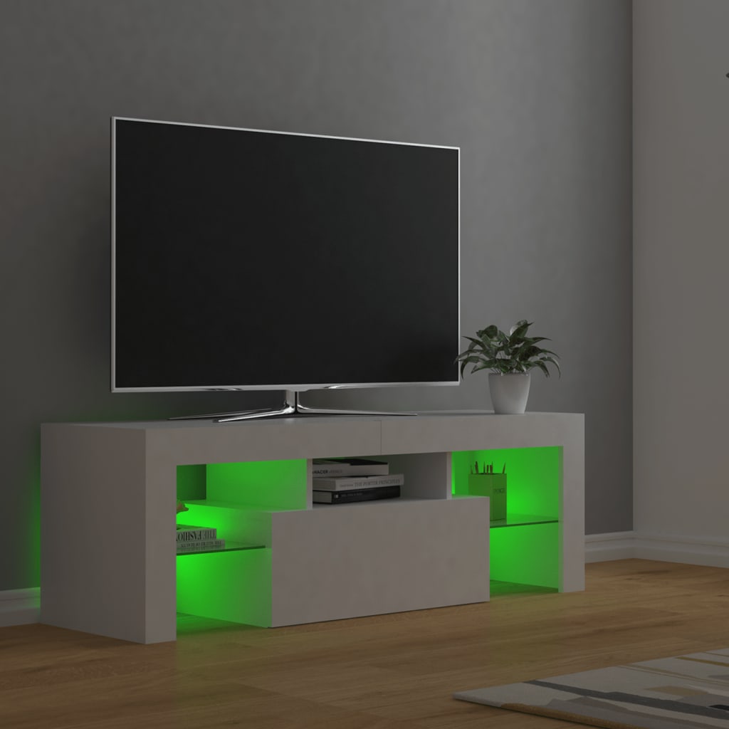 Mueble para TV con luces LED blanco 120x35x40 cm vidaXL