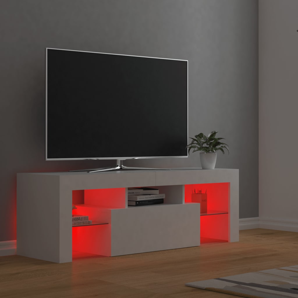 Mueble para TV con luces LED blanco 120x35x40 cm vidaXL