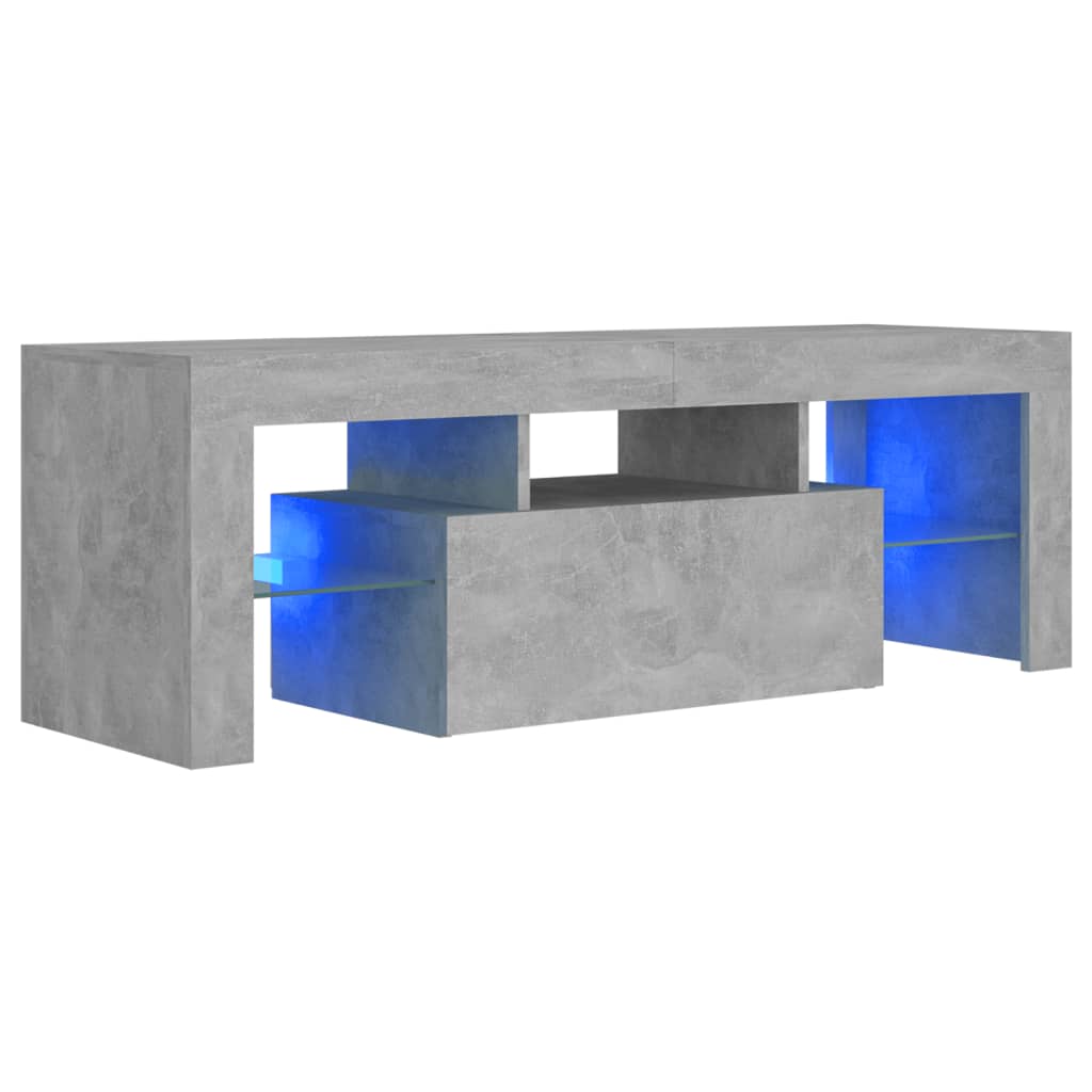 Mueble de TV con luces LED gris hormigón 120x35x40 cm vidaXL