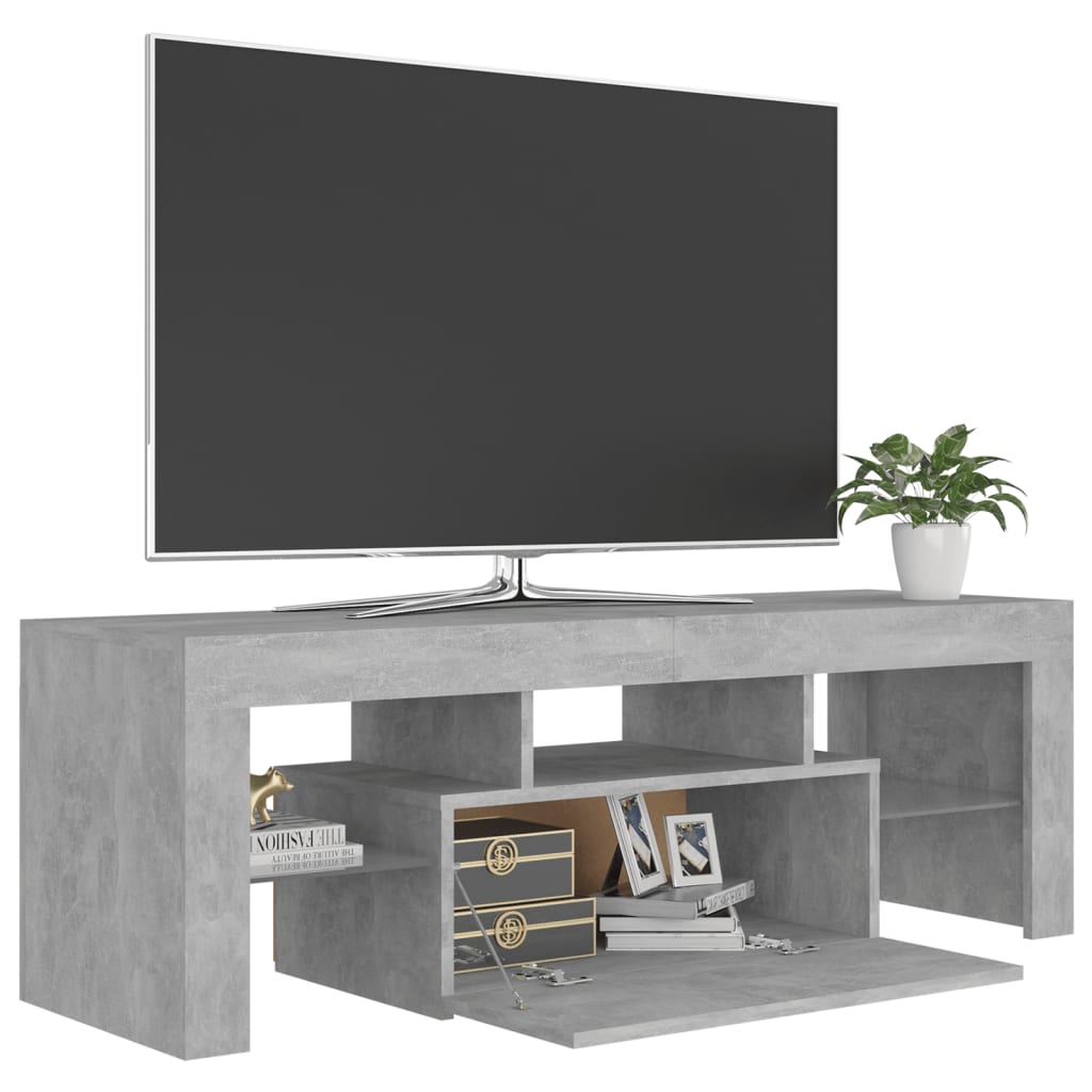 Mueble de TV con luces LED gris hormigón 120x35x40 cm vidaXL