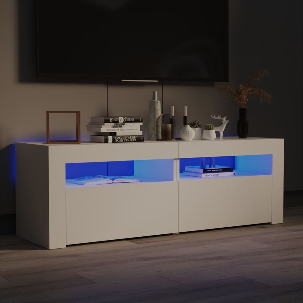 Vetonek Mueble para TV con luces LED blanco 120x35x40 cm