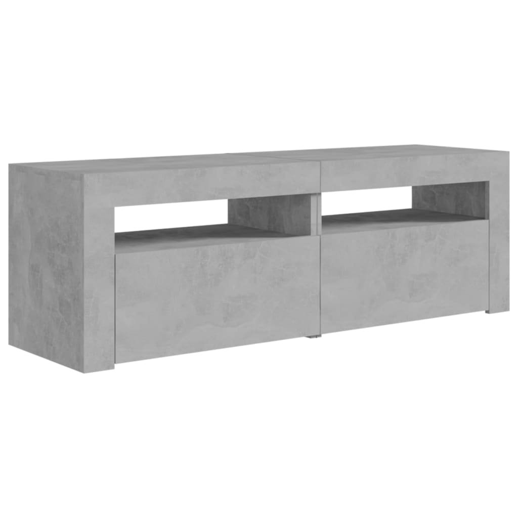 Mueble de TV con luces LED gris hormigón 120x35x40 cm vidaXL