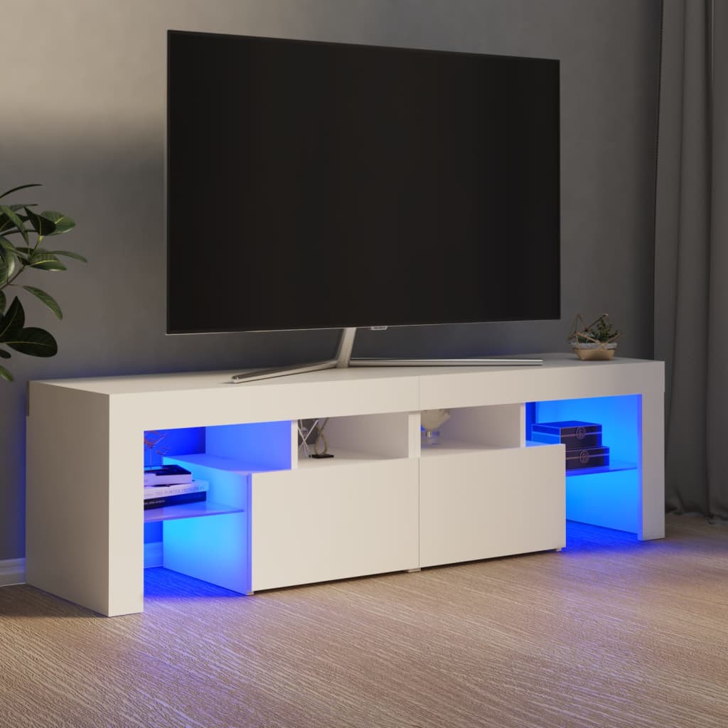 Vetonek Mueble de TV con luces LED blanco 140x36,6x40 cm