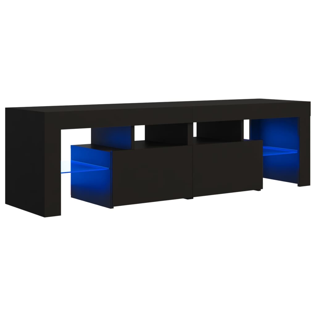 Mueble de TV con luces LED negro 140x36,5x40 cm vidaXL