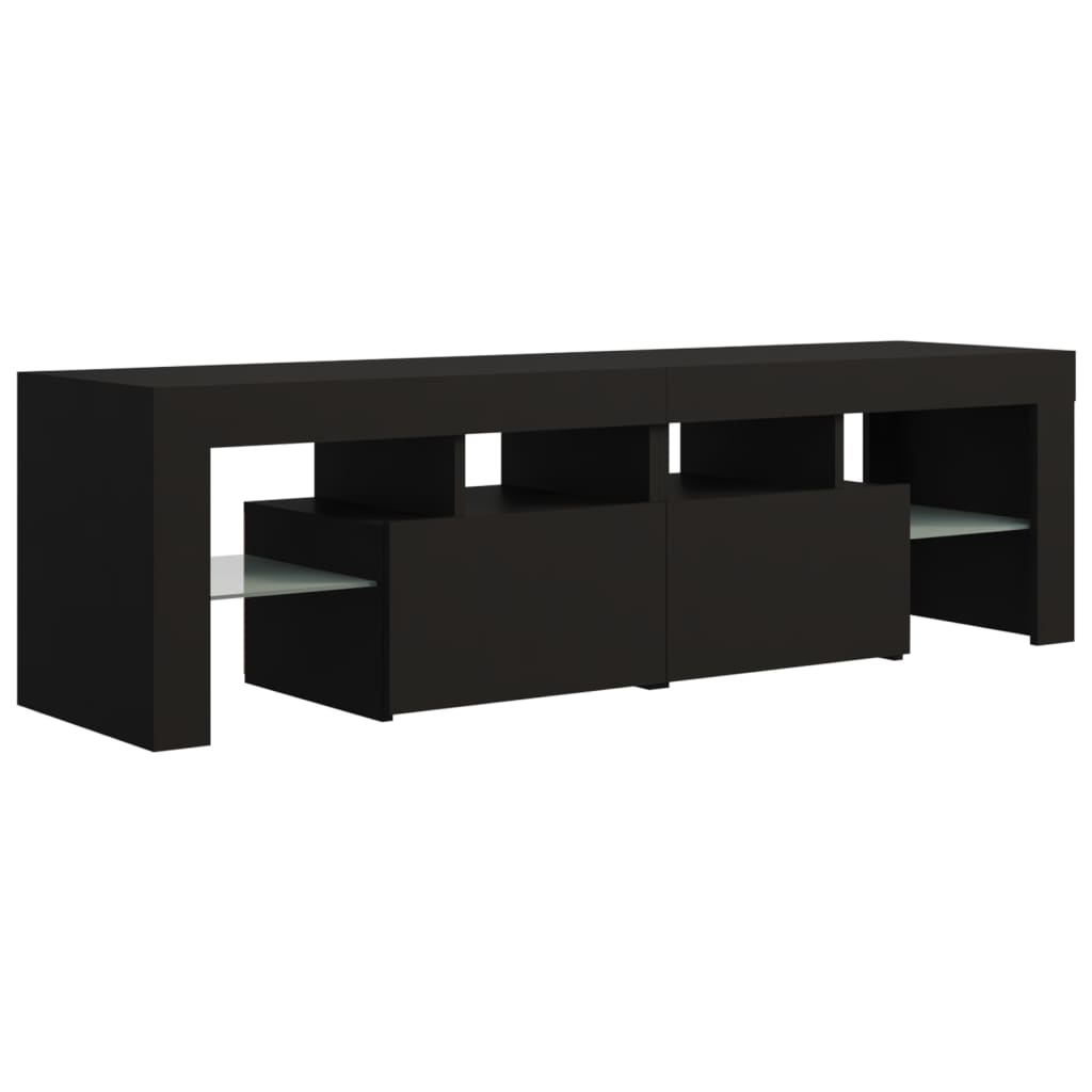 Mueble de TV con luces LED negro 140x36,5x40 cm vidaXL