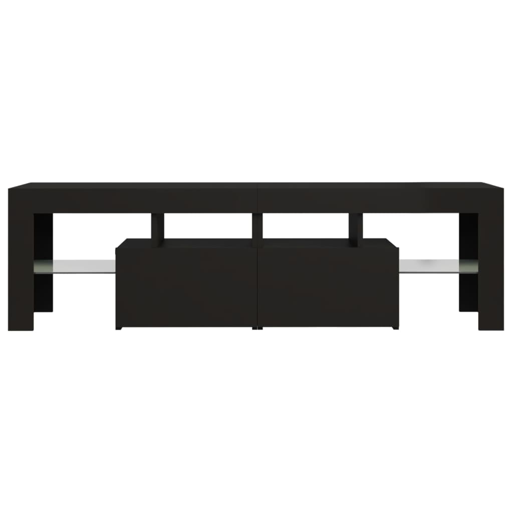 Mueble de TV con luces LED negro 140x36,5x40 cm vidaXL