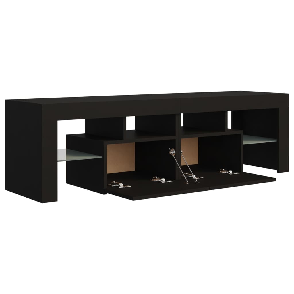 Mueble de TV con luces LED negro 140x36,5x40 cm vidaXL