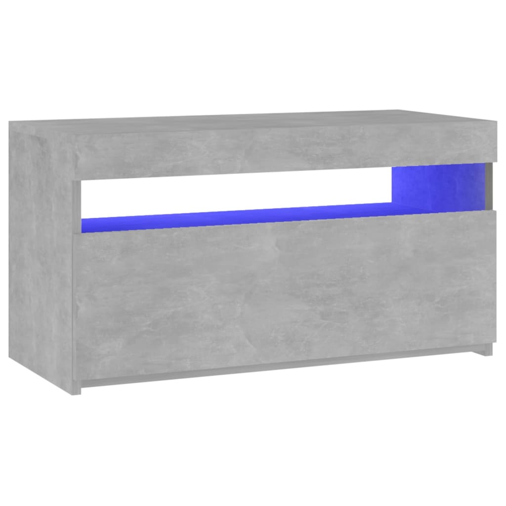 Mueble de TV con luces LED gris hormigón 75x35x40 cm vidaXL