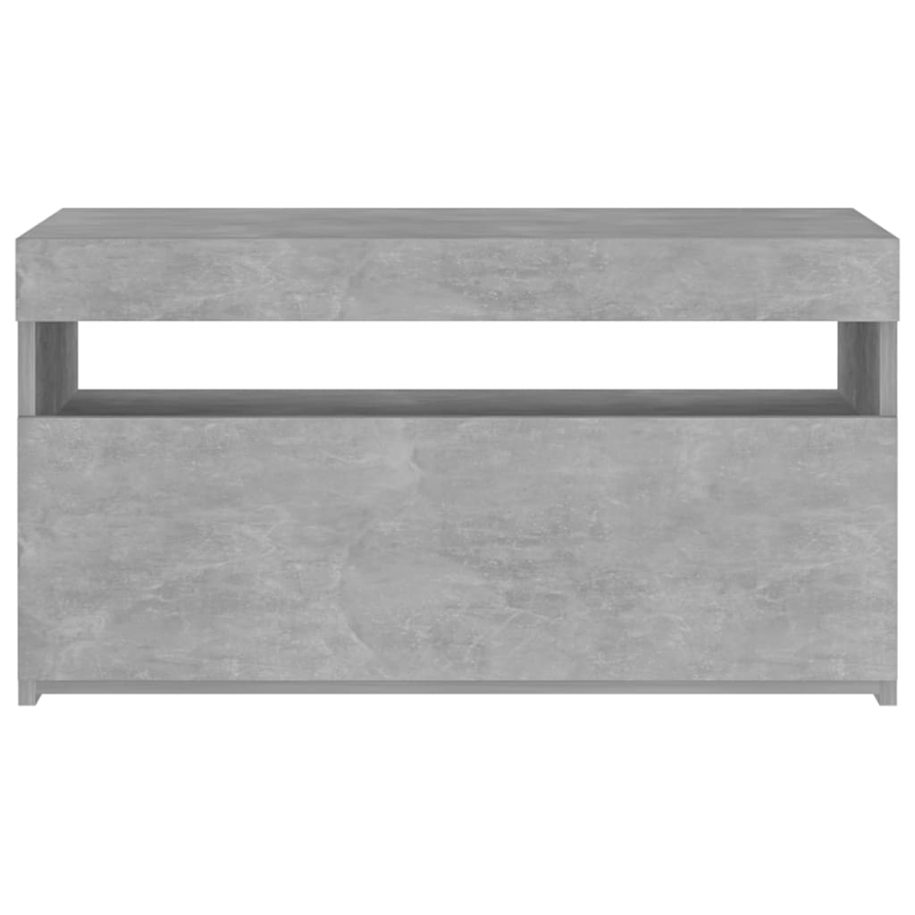 Mueble de TV con luces LED gris hormigón 75x35x40 cm vidaXL