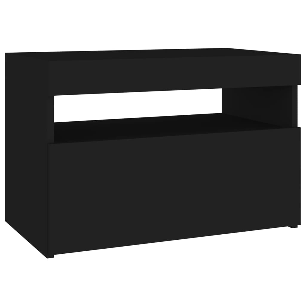 TV furniture with black LED lights 60x35x40 cm