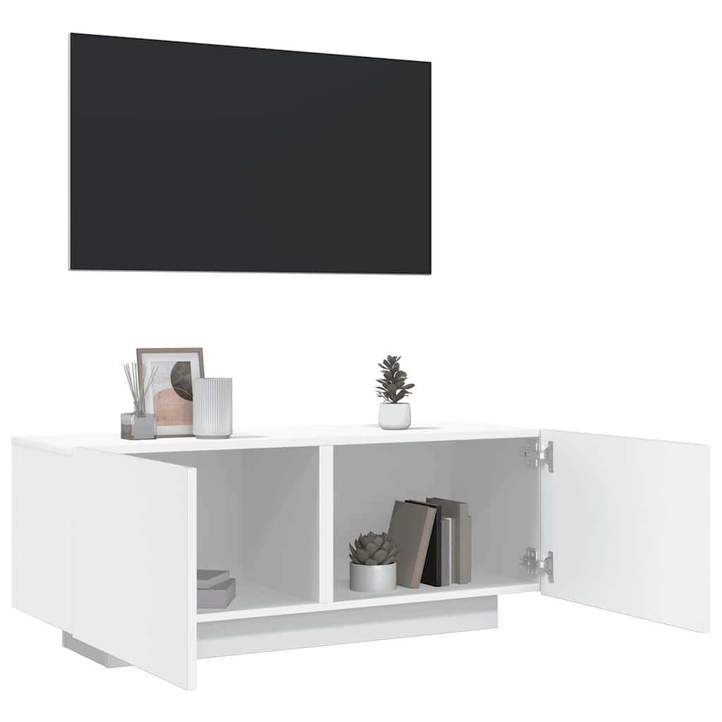 Vetonek Mueble para TV madera contrachapada blanco 100x35x40 cm