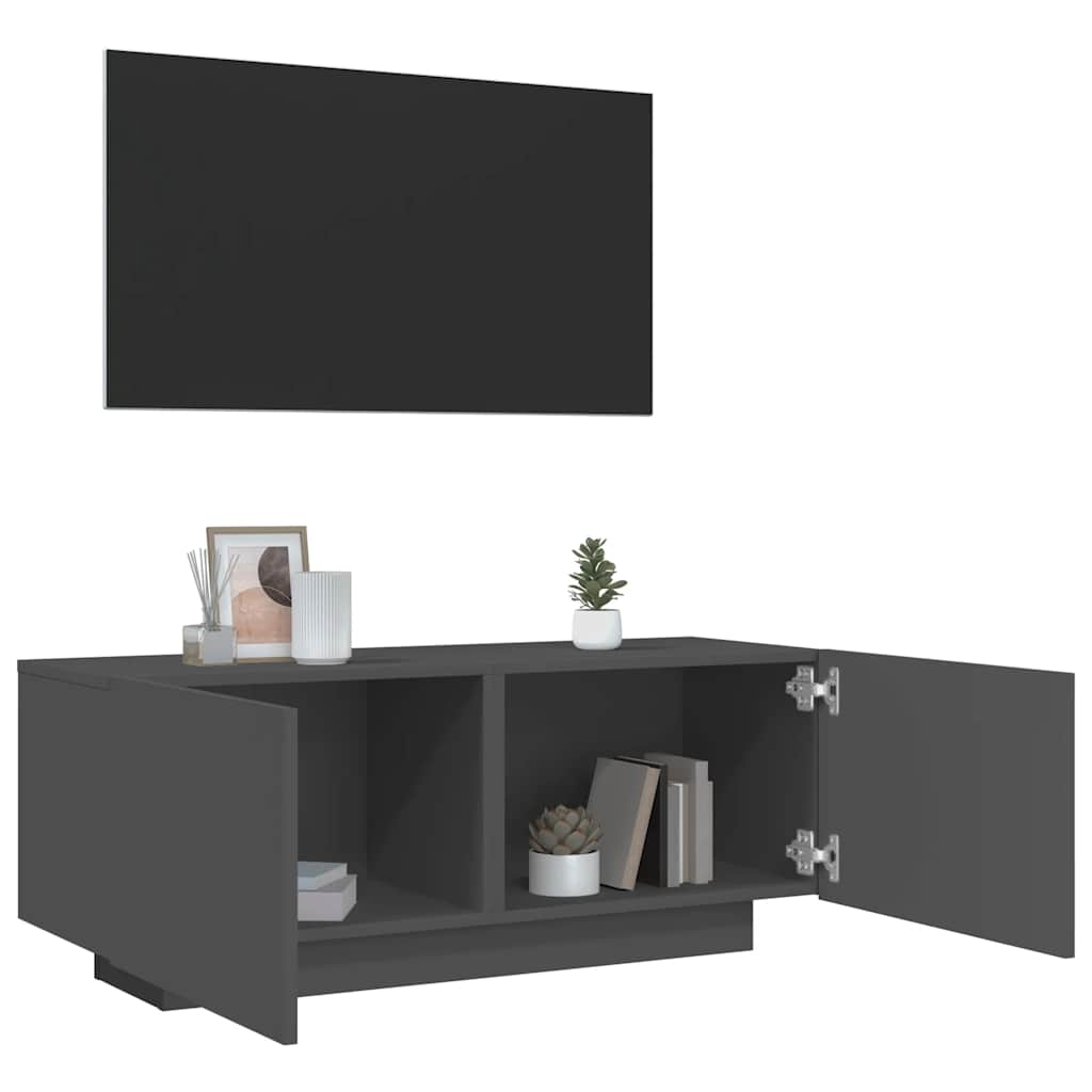 Vetonek Mueble para TV madera contrachapada gris 100x35x40 cm