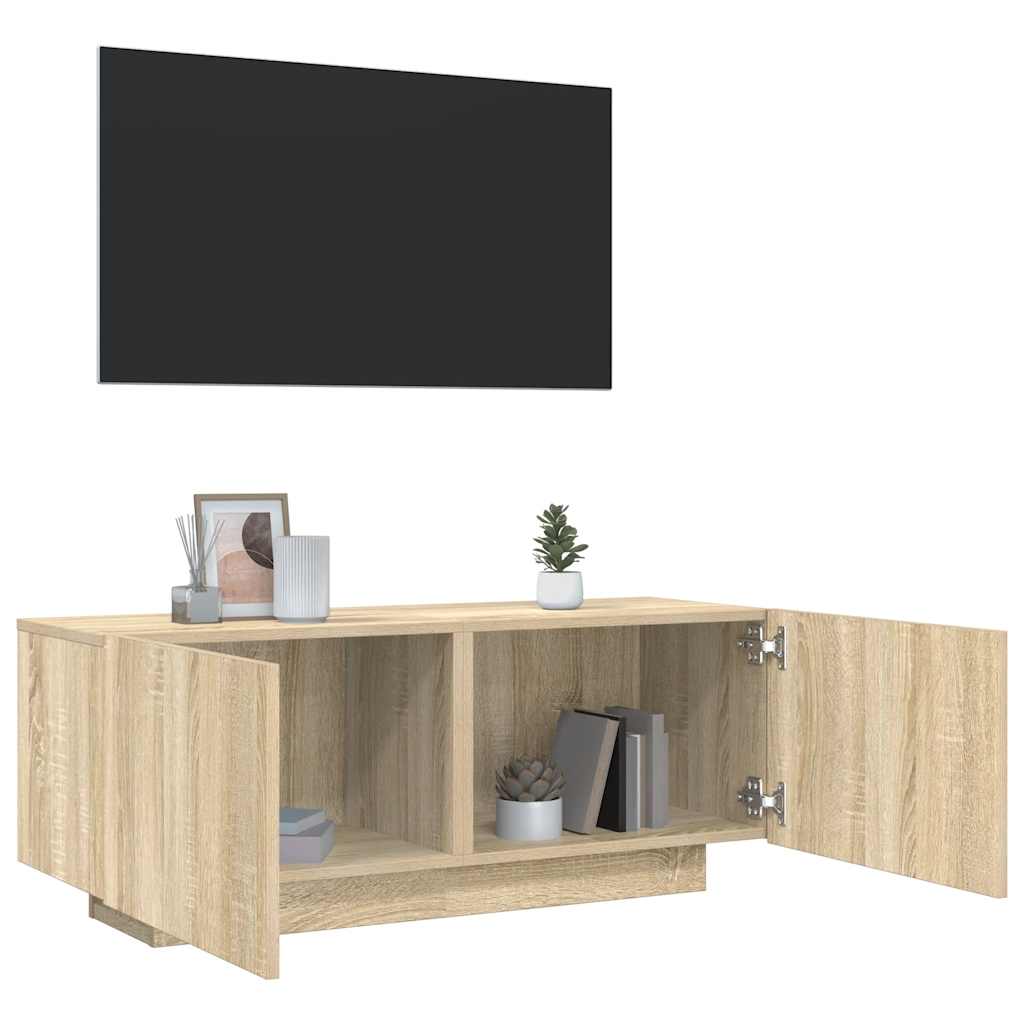 Vetonek Mueble para TV madera contrachapada color roble 100x35x40 cm