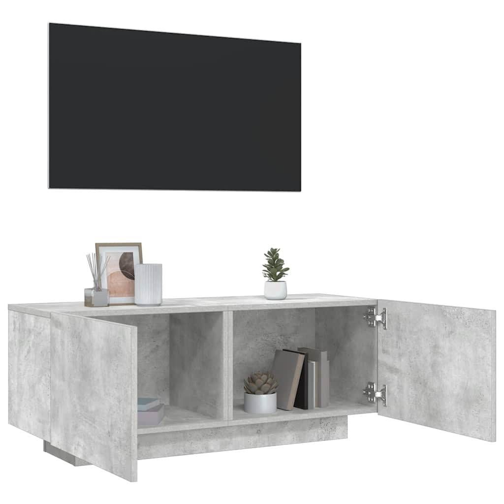 Vetonek Mueble para TV contrachapada gris hormigón 100x35x40 cm