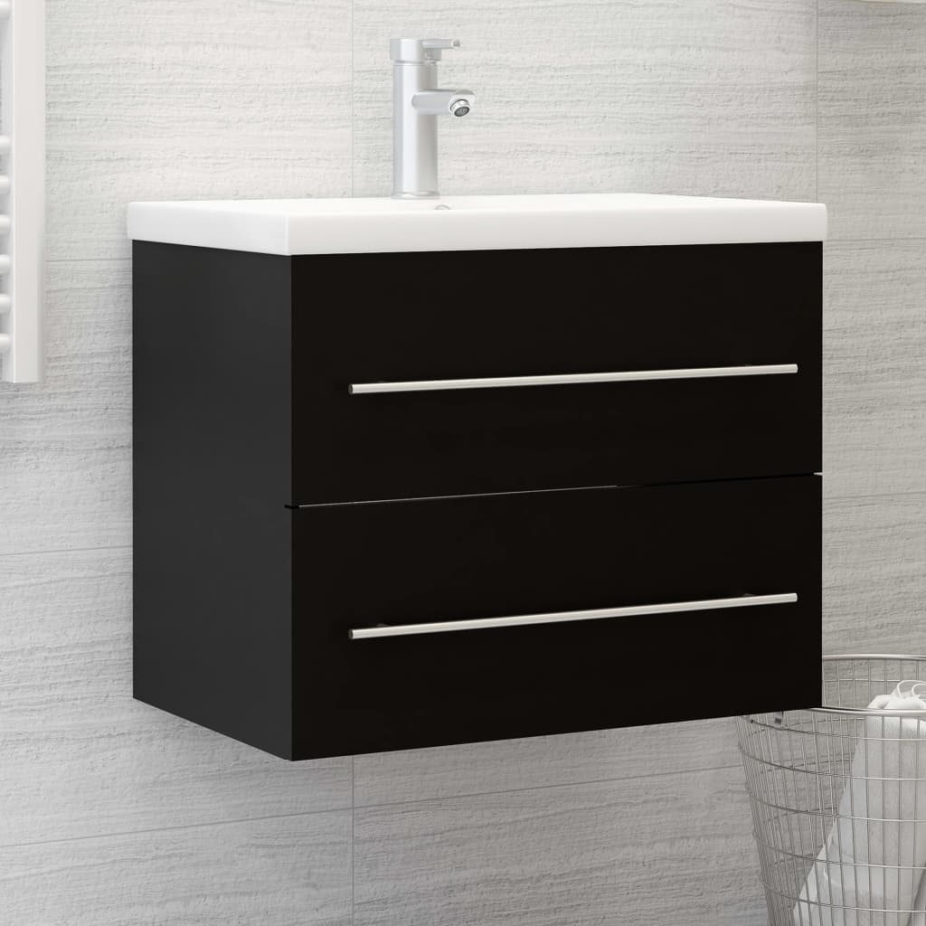 Vetonek Mueble de lavabo madera de ingeniería negro 60x38,5x48 cm