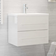 Mueble de lavabo madera ingeniería blanco brillo 60x38,5x48 cm v0184 Vetonek