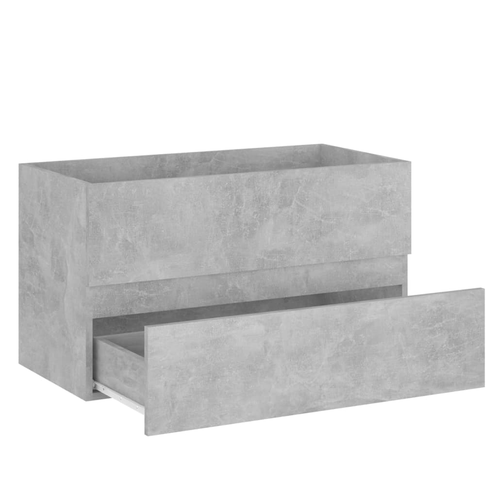 viMueble de lavabo madera sintetizada Nexus gris hormigón 80x38,5x45cm vidaXL