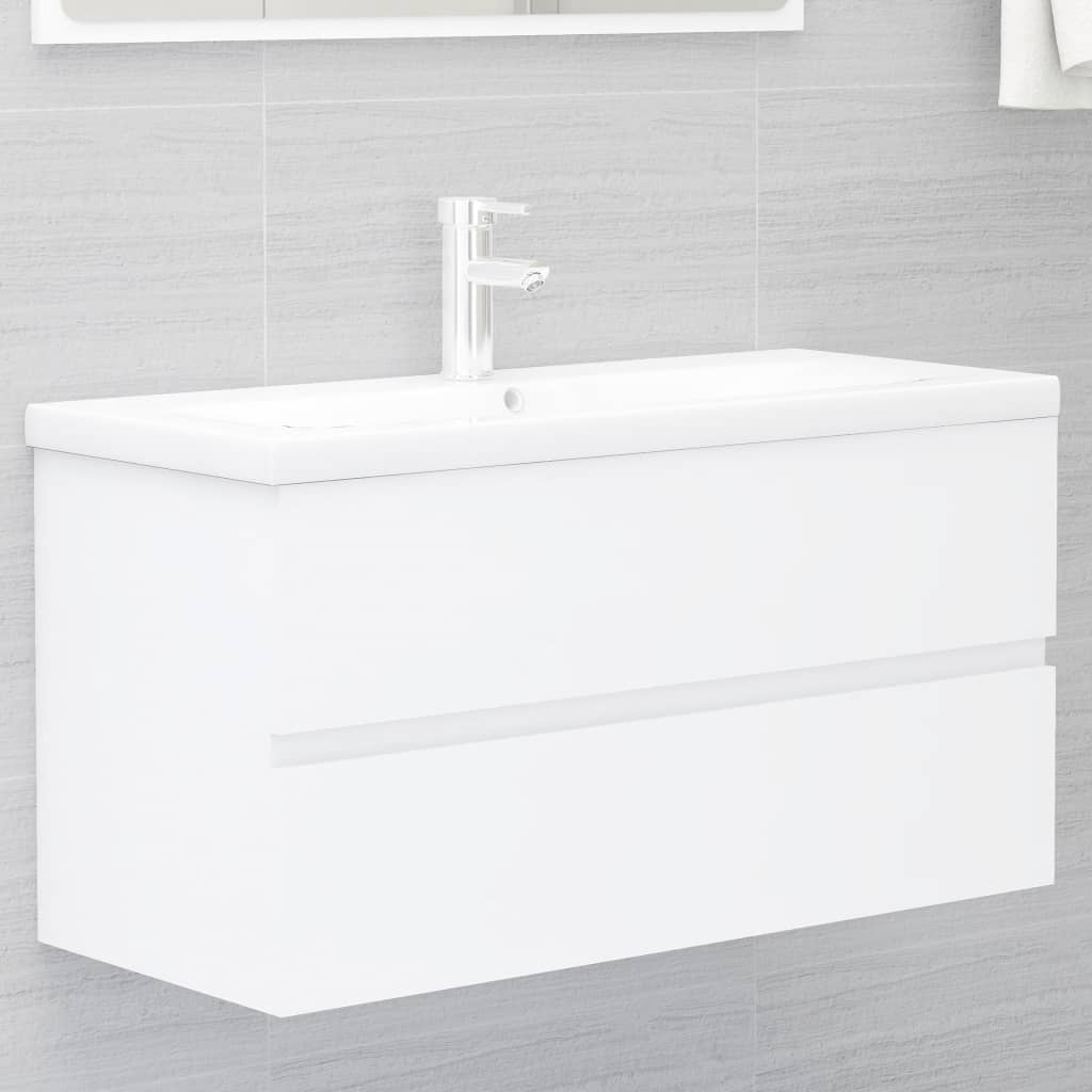 Vetonek Mueble de lavabo madera de ingeniería blanco 90x38,5x45 cm