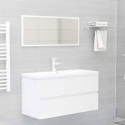 Mueble de lavabo madera ingeniería blanco brillo 90x38,5x45 cm v0818 - Vetonek