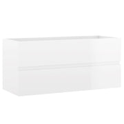 Vetonek Mueble de lavabo madera ingeniería blanco brillo 100x38,5x45 cm