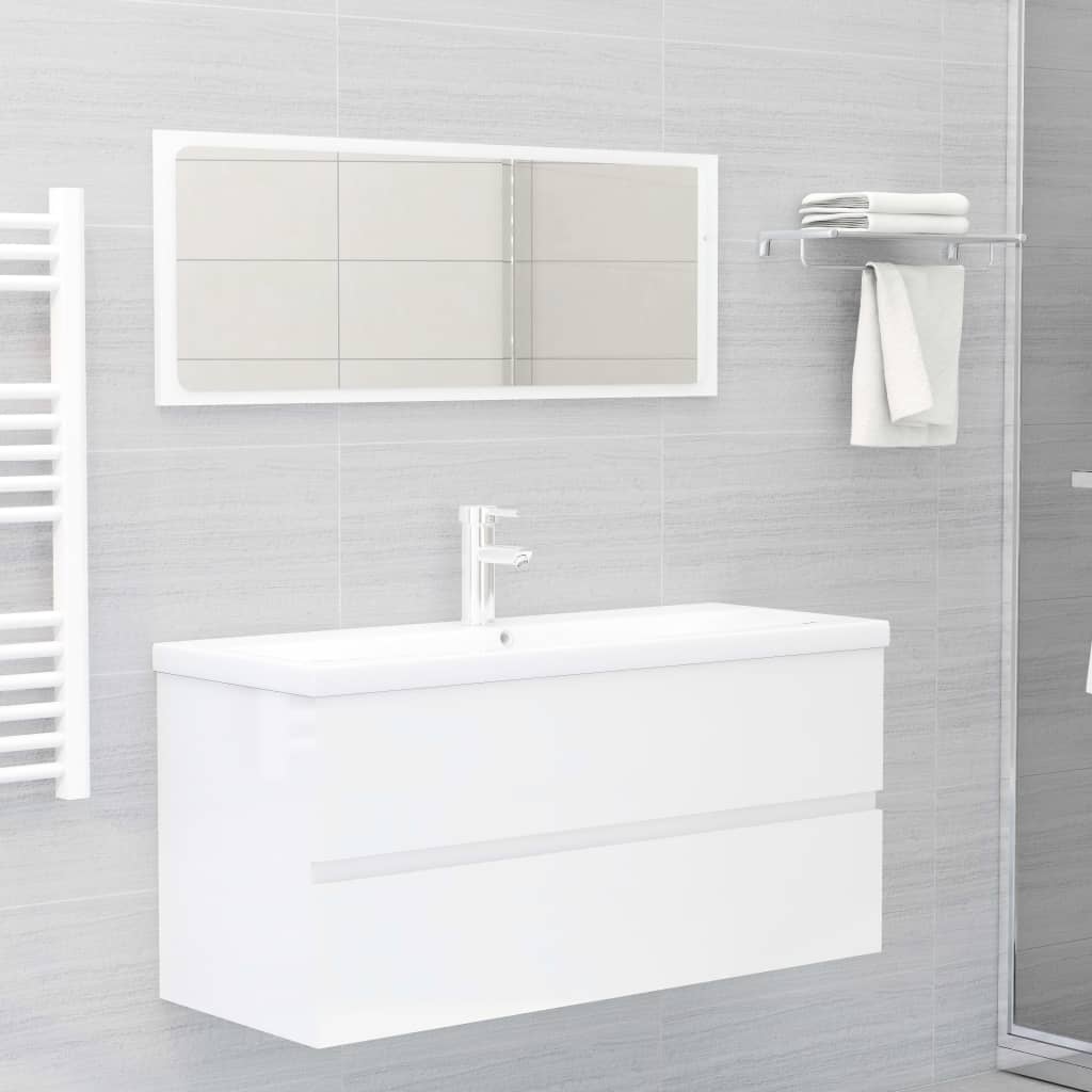 Mueble de lavabo madera sintetizada Nexus blanco brillo 100x38,5x45 cm - Vetonek