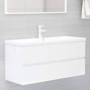 Mueble de lavabo madera ingeniería blanco brillo 100x38,5x45 cm v0900 Vetonek