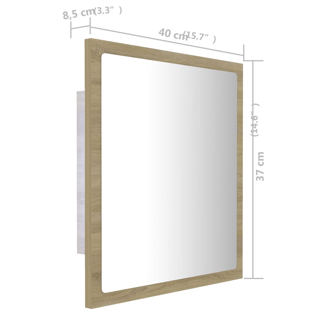 Acrylic bath mirror Oak Sonoma 40x8,5x37 cm