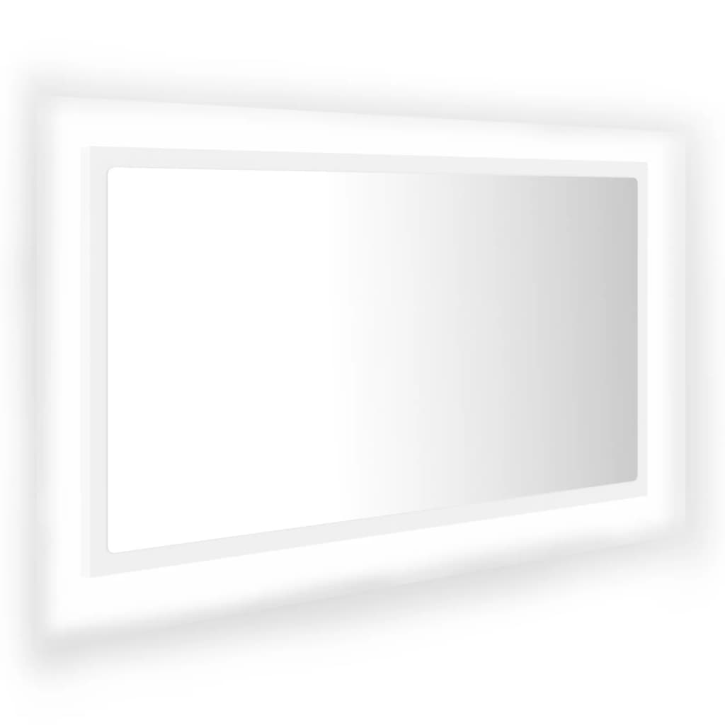 Espejo de baño LED acrílico blanco 80x8,5x37 cm vidaXL