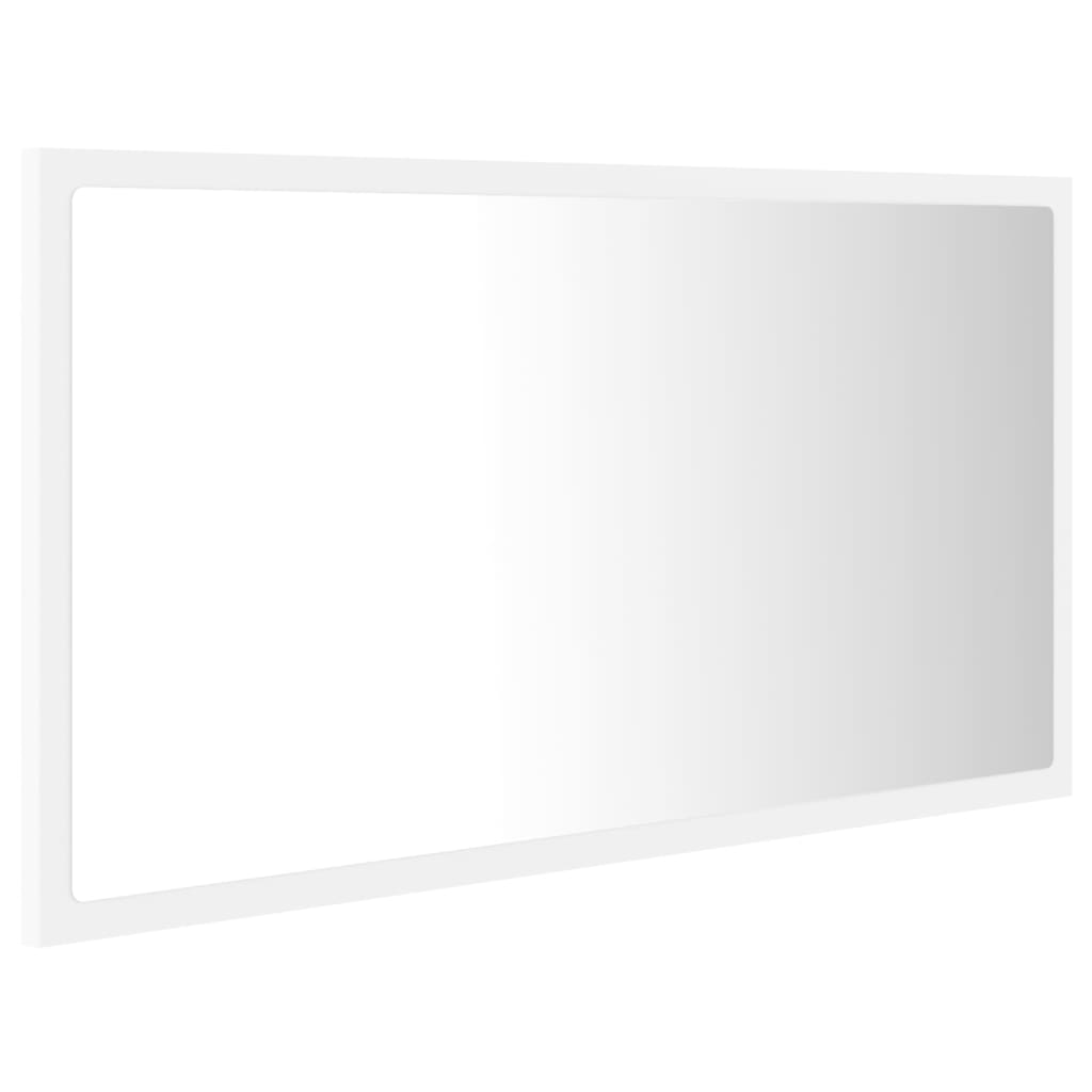 Espejo de baño LED acrílico blanco 80x8,5x37 cm vidaXL