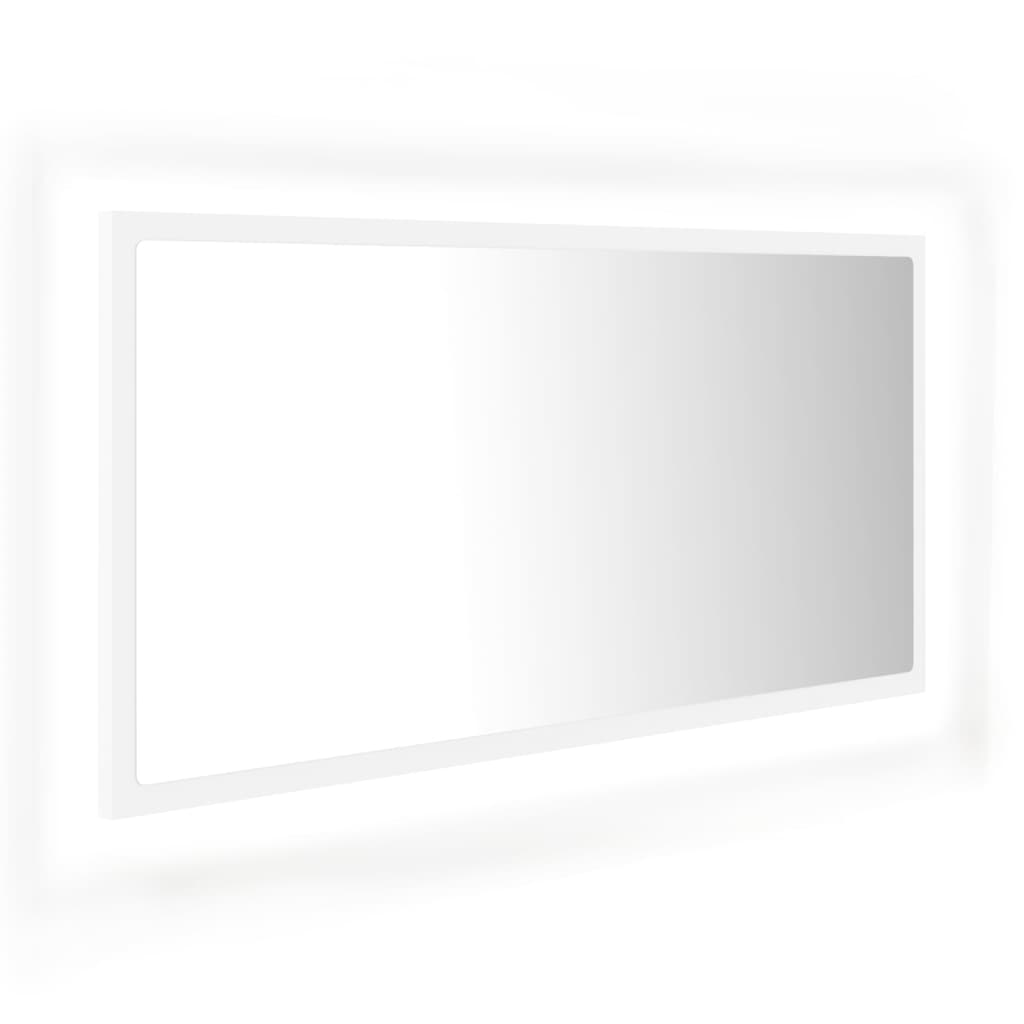 Espejo de baño LED acrílico blanco 90x8,5x37 cm vidaXL