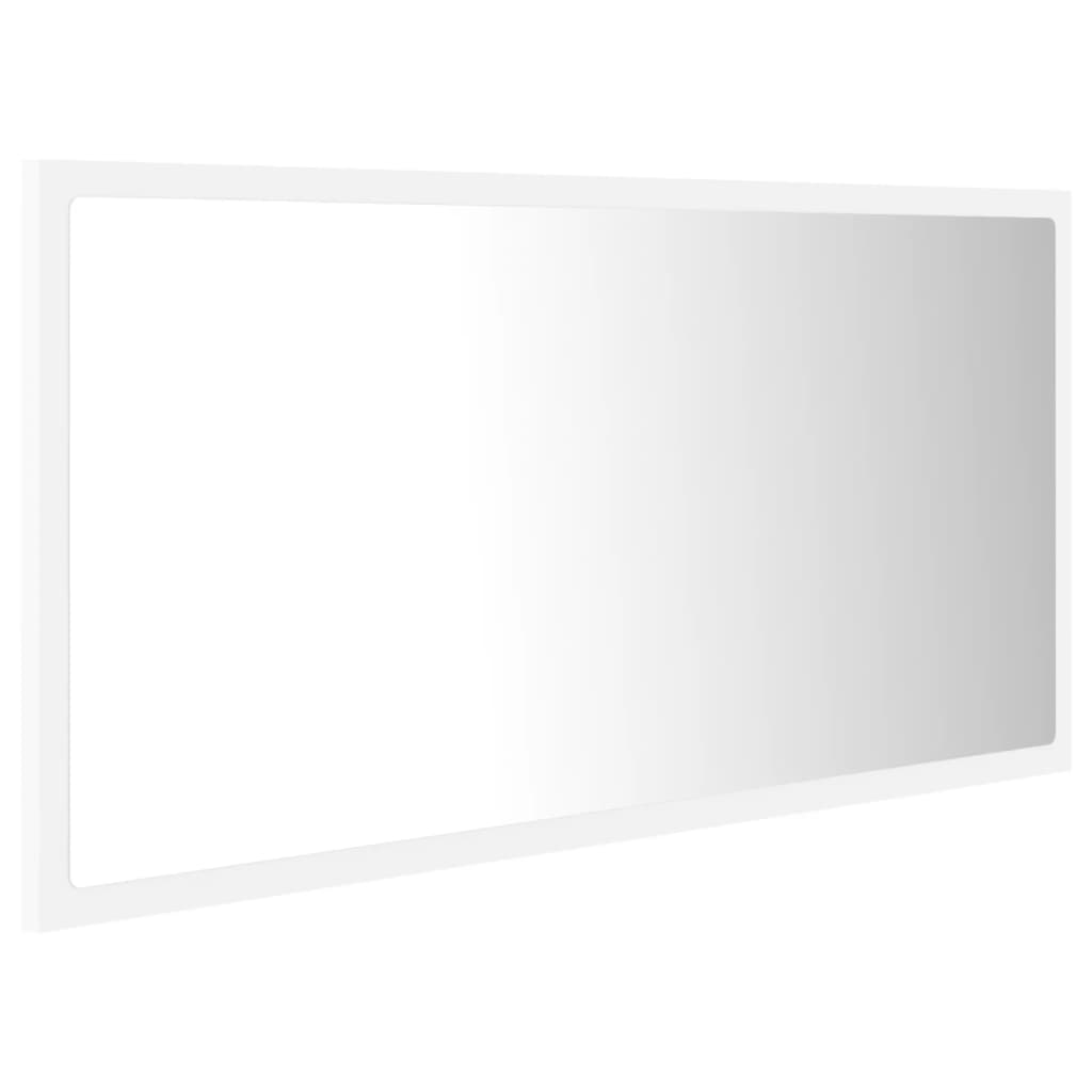 Espejo de baño LED acrílico blanco 90x8,5x37 cm vidaXL