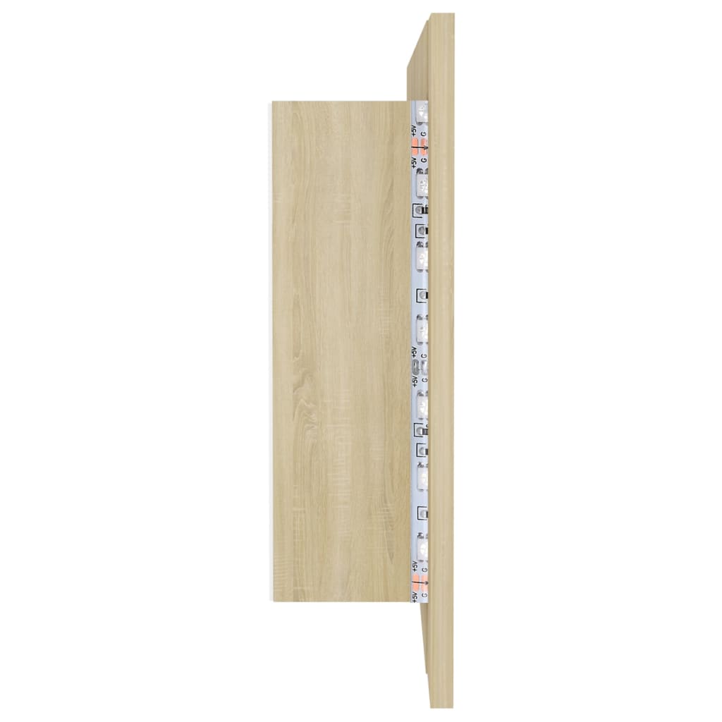 Armario espejo de baño LED acrílico roble Sonoma 100x12x45 cm V1686 Vetonek