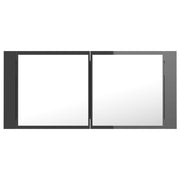 Armario espejo de baño led acrílico gris brillo 100x12x45 cm v1723 - Vetonek
