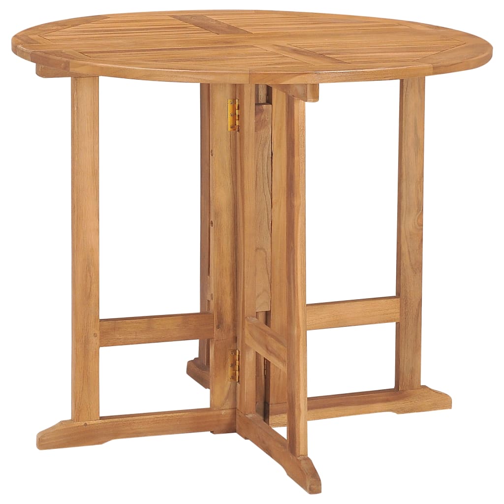 Set de comedor de jardín plegable 5 pzas madera maciza de teca - Vetonek