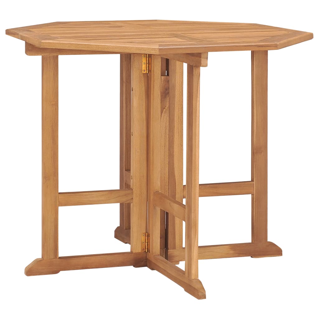 Set de comedor de jardín plegable 5 pzas madera maciza de teca - Vetonek