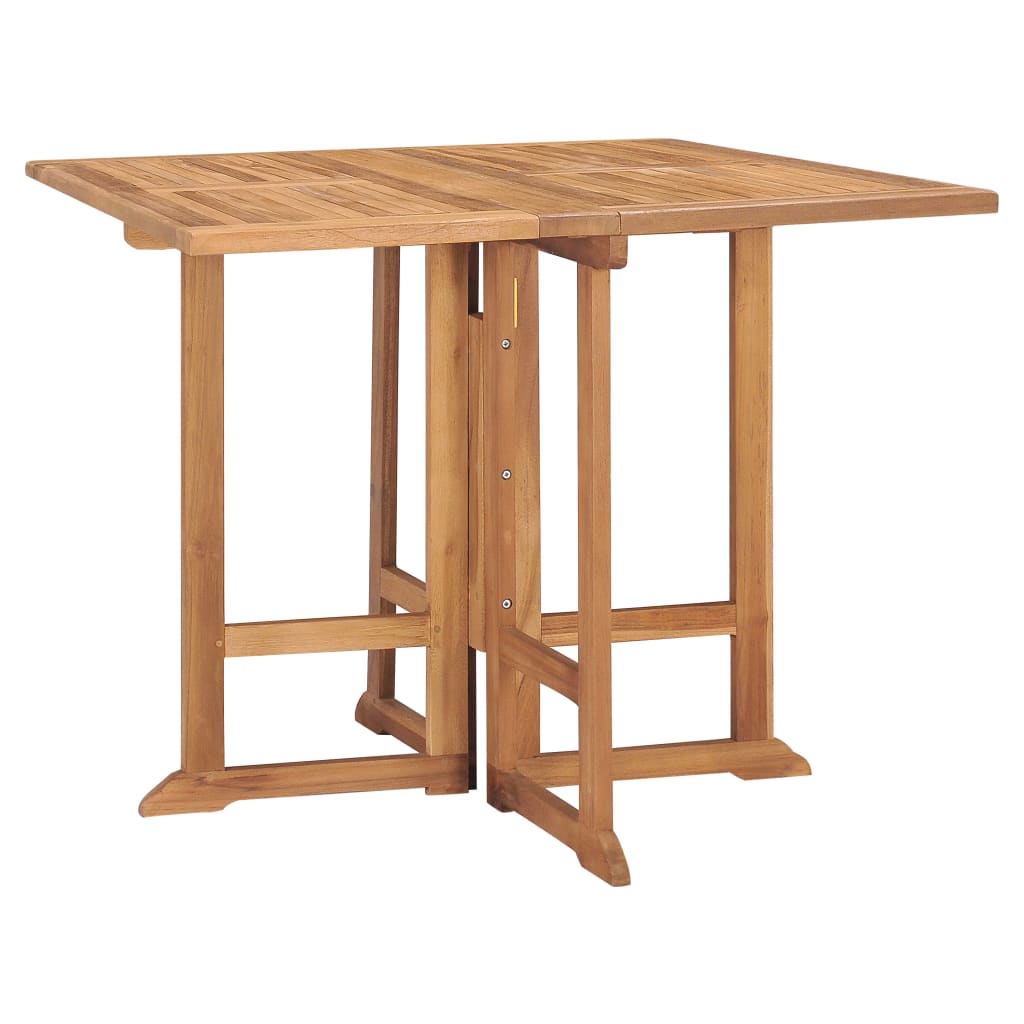 Set de comedor de jardín plegable 5 pzas madera maciza de teca - Vetonek