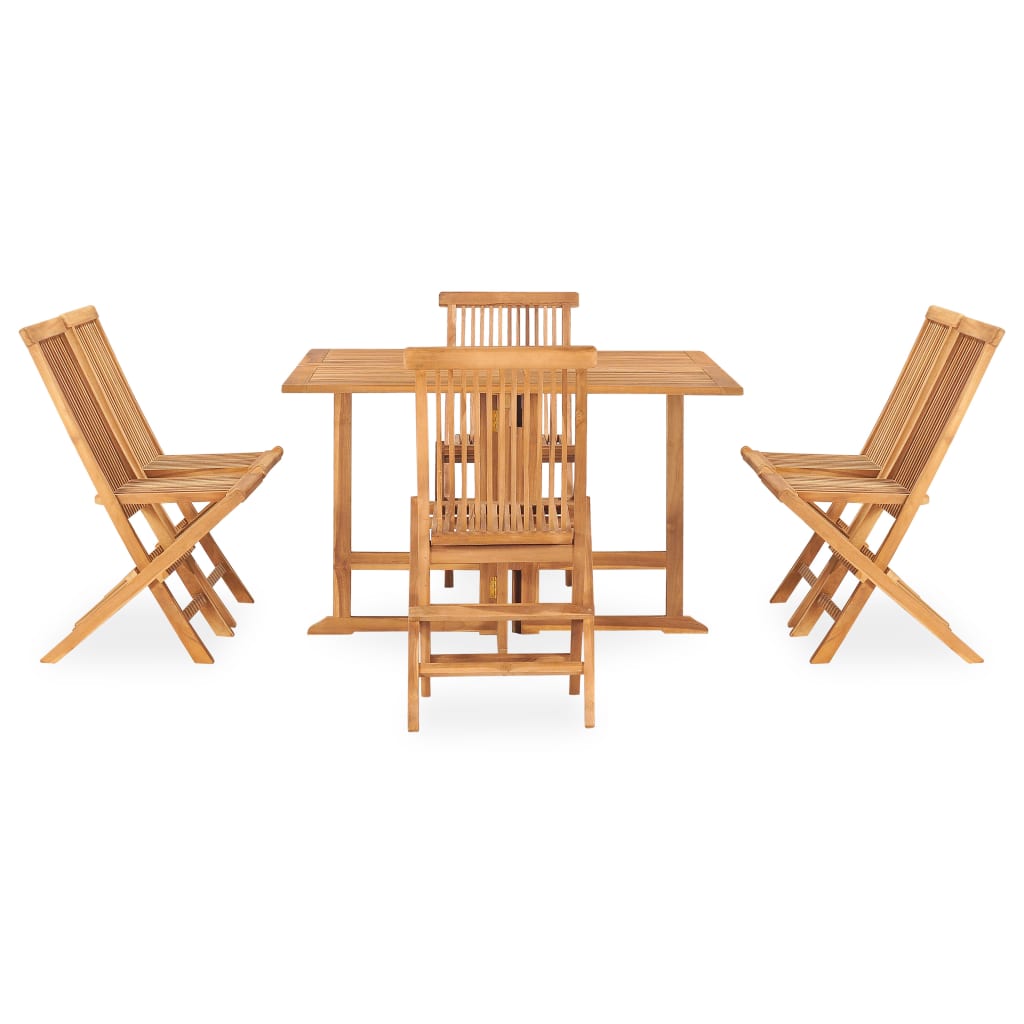 Set de comedor de jardín plegable 7 pzas madera maciza de teca vidaXL