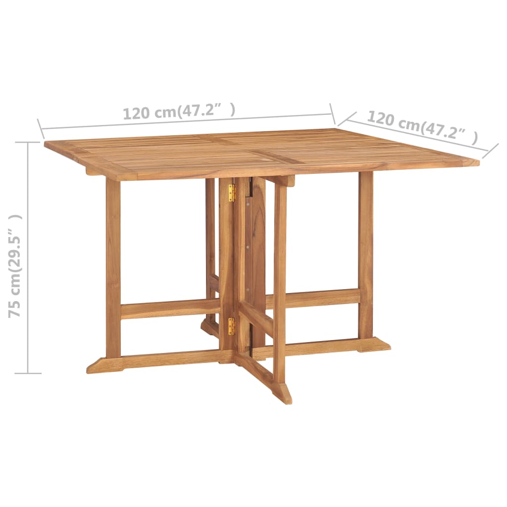 Set de comedor de jardín plegable 7 pzas madera maciza de teca vidaXL