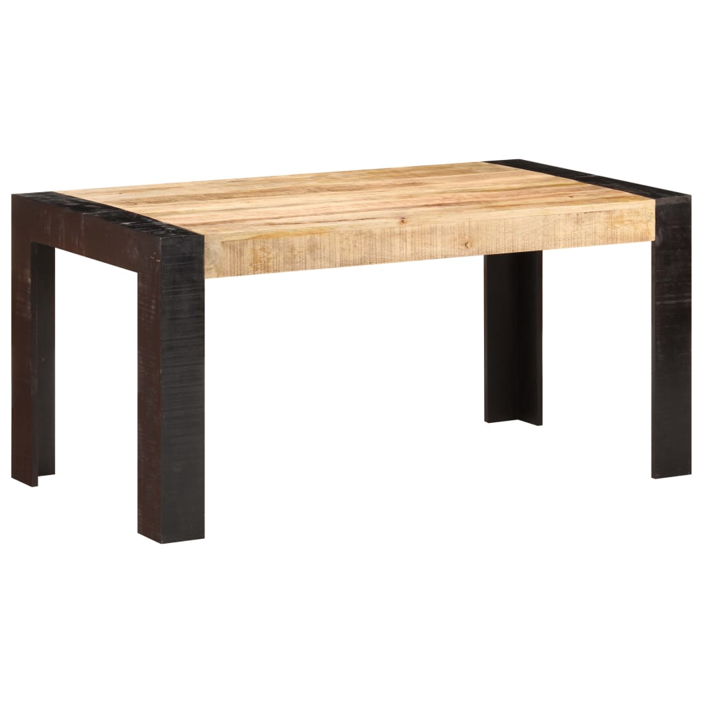 Vetonek Mesa de comedor de madera maciza de mango 160x80x76 cm